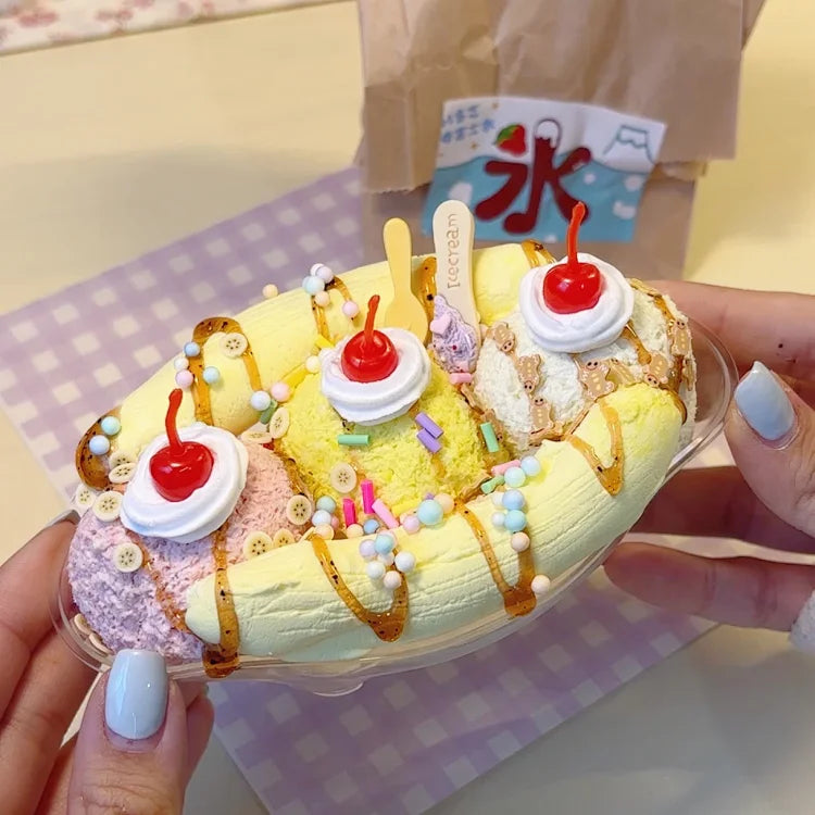 MAMIYA Showa Banana Split DIY Food Slime From QIQI GUAIGUAI Slime