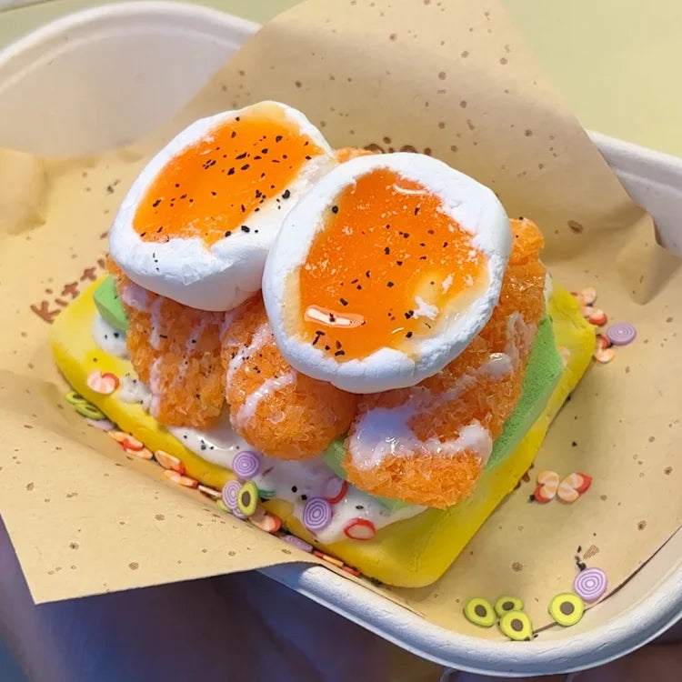 MAMIYA Salmon and Egg Toast DIY Food Slime From QIQI GUAIGUAI Slime