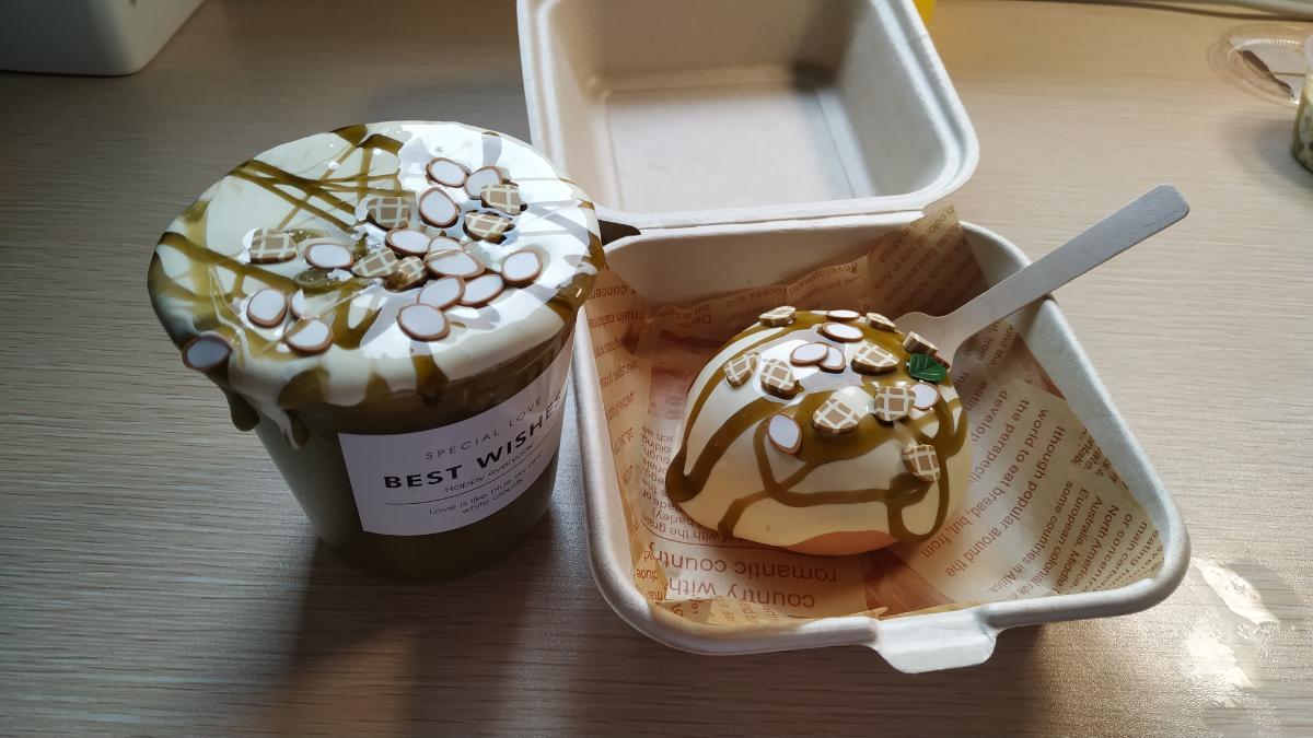 MAMIYA Caramel Cheese Set Cake + Milk Tea Food Slime