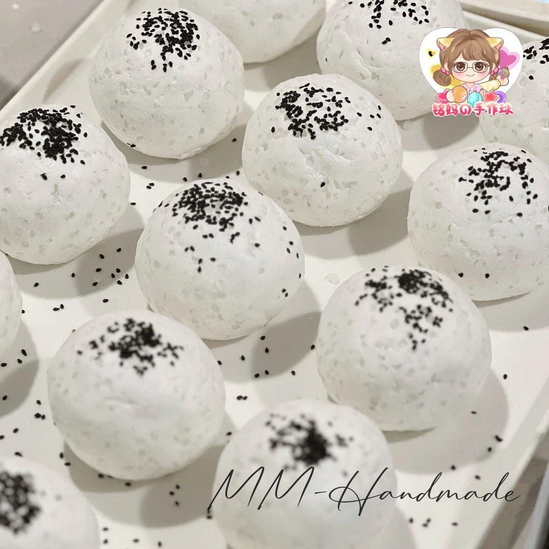 MAMIYA 6cm Black Sesame Rice Balls Stress Ball Suitable for Low And Medium Muscle Strength From MM Studio