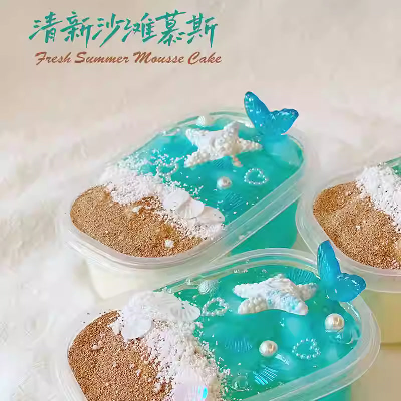 MAMIYA Fresh Summer Mousse Half Jelly Cubes Half Cloud Slime From Egg Slime 240ml
