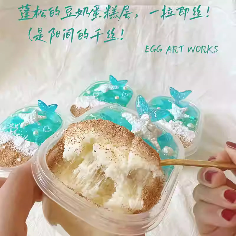 MAMIYA Fresh Summer Mousse Half Jelly Cubes Half Cloud Slime From Egg Slime 240ml