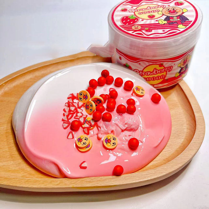 MAMIYA Straberry Suger Glossy Thick Slime Scented Amazing Slimes Cute Anpaman Slime for Kids ADHD Anxiety 210ml 7oz