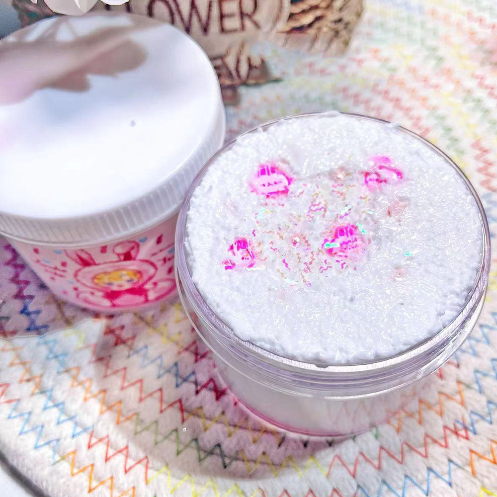 MAMIYA Pink Bunny Micro Floam Crunchy Slime Handmade Slimes Gifts for Kids ADHD Anxiety 240ml 8oz