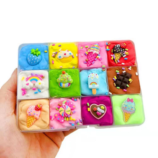 12 Colors Slime with 12 Cute Charms