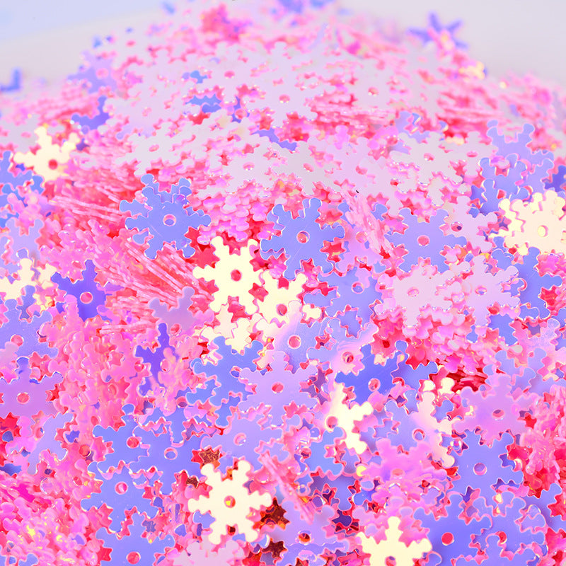 MAMIYA Slime Supplies 7mm Snowflake Christmas Sequins DIY Slime Supplies Beads 500g/bag
