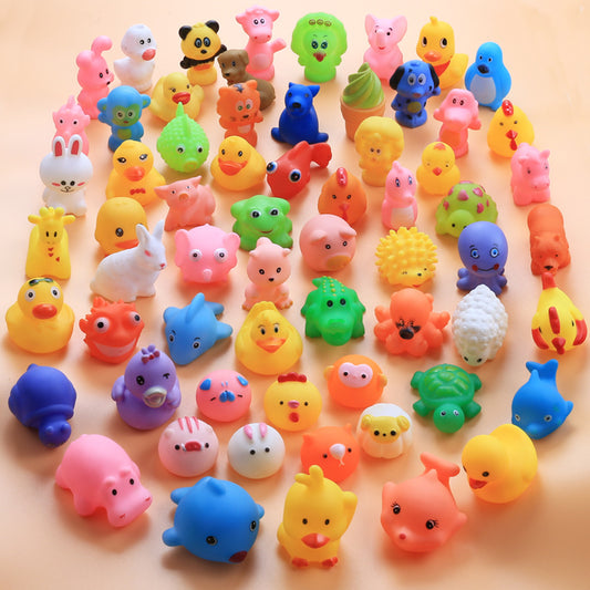 10/20Pcs Animals Swimming Water Toys Squeeze Sound Squeaky Bath Toys