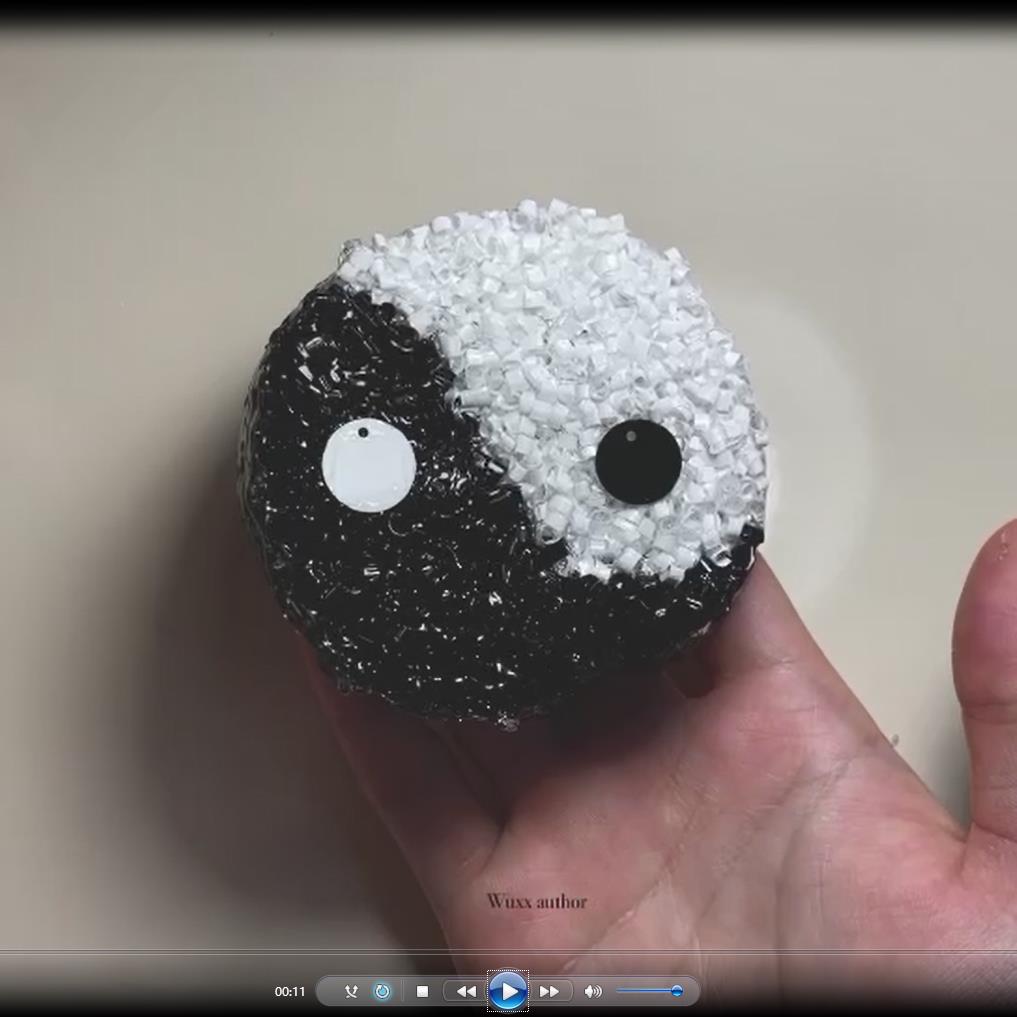 MAMIYA Yingyang Bingsu Crunchy Slime White And Black Tai Chi Slime