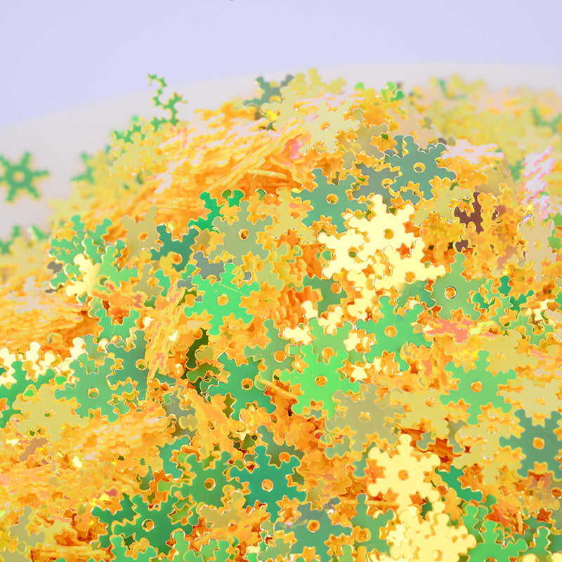 MAMIYA Slime Supplies 7mm Snowflake Christmas Sequins DIY Slime Supplies Beads 500g/bag
