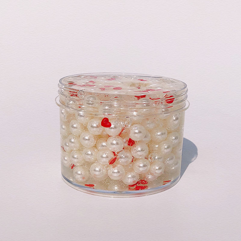 MAMIYA White Ball Red Heart Crunchy Slime 260ml 8.8oz