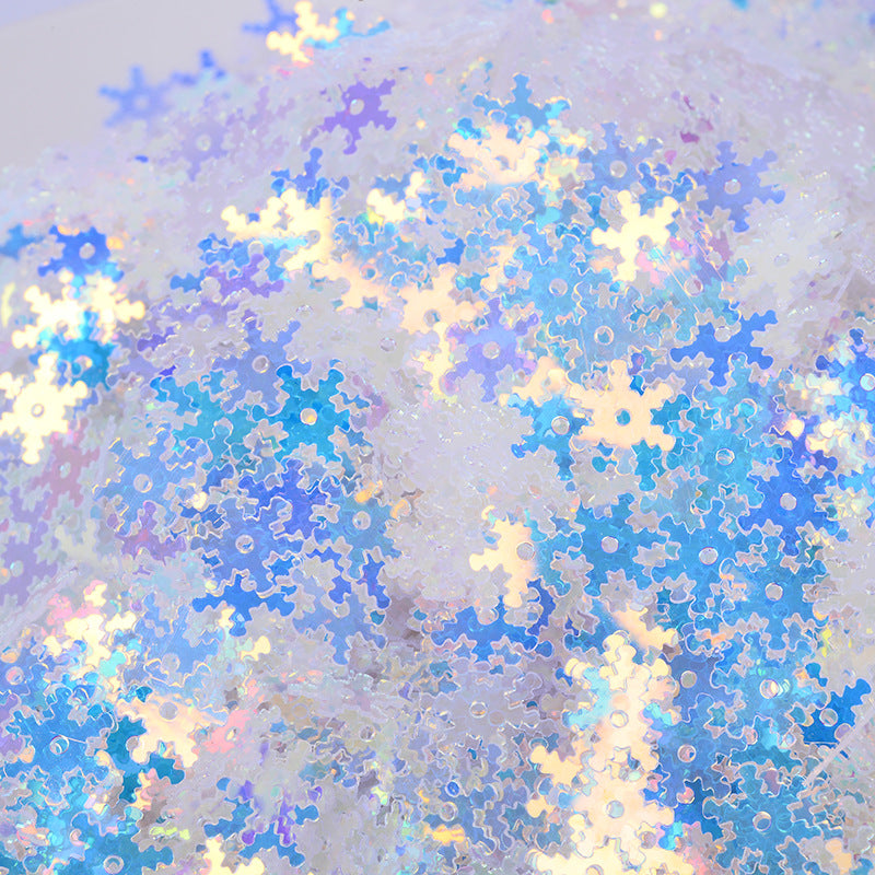 MAMIYA Slime Supplies 7mm Snowflake Christmas Sequins DIY Slime Supplies Beads 500g/bag