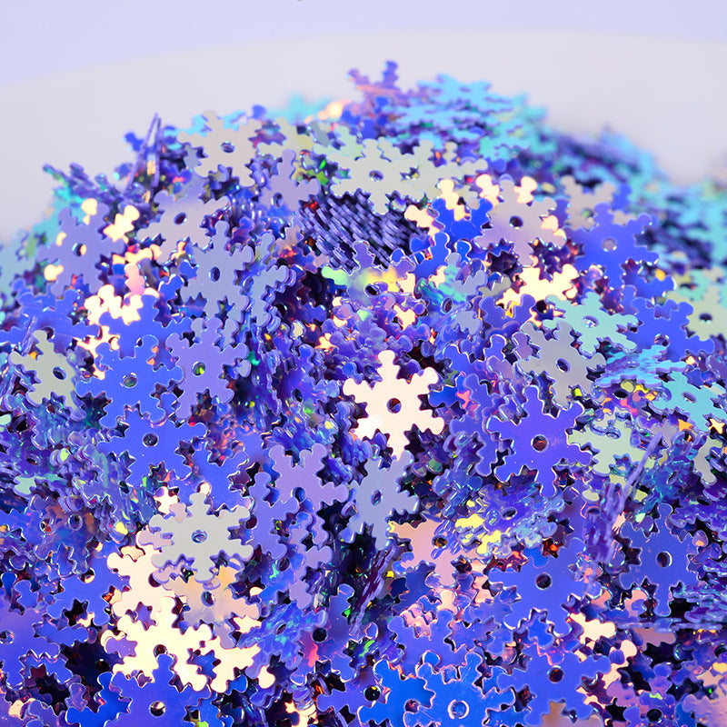 MAMIYA Slime Supplies 7mm Snowflake Christmas Sequins DIY Slime Supplies Beads 500g/bag