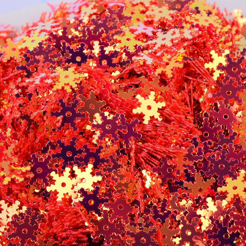 MAMIYA Slime Supplies 7mm Snowflake Christmas Sequins DIY Slime Supplies Beads 500g/bag