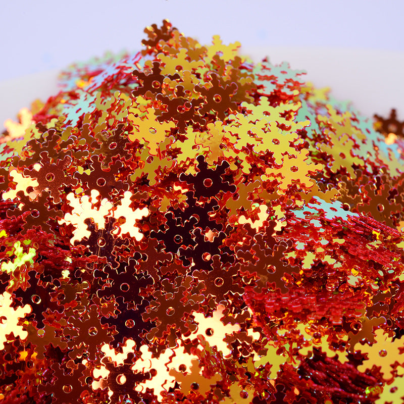 MAMIYA Slime Supplies 7mm Snowflake Christmas Sequins DIY Slime Supplies Beads 500g/bag