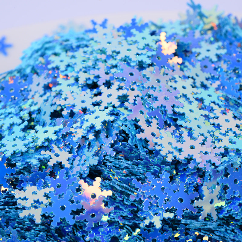 MAMIYA Slime Supplies 7mm Snowflake Christmas Sequins DIY Slime Supplies Beads 500g/bag