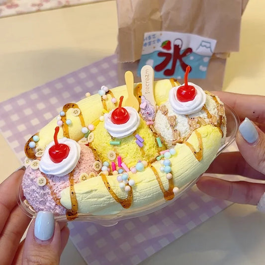 MAMIYA Showa Banana Split DIY Food Slime From QIQI GUAIGUAI Slime