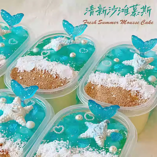 MAMIYA Fresh Summer Mousse Half Jelly Cubes Half Cloud Slime From Egg Slime 240ml