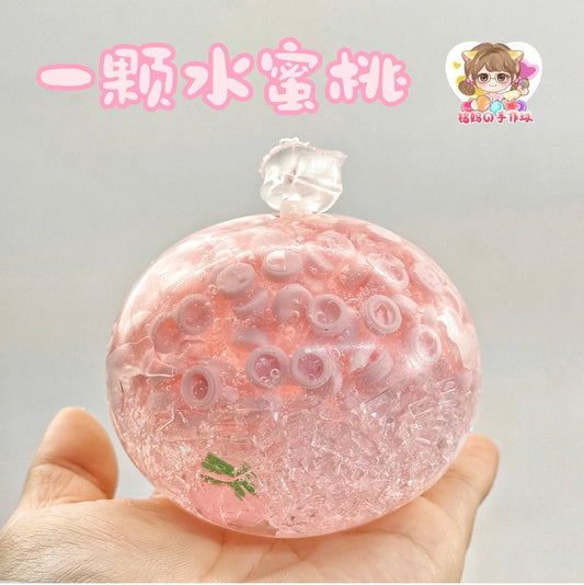 MAMIYA 6cm Stress Ball Peach Flavour Filled with Ice Strips and Round Blocks Suitable for Low to Medium Muscle Strength From MM Studio