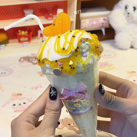 MAMIYA Orange Ice Cream DIY Food Slime From QIQI GUAIGUAI Slime