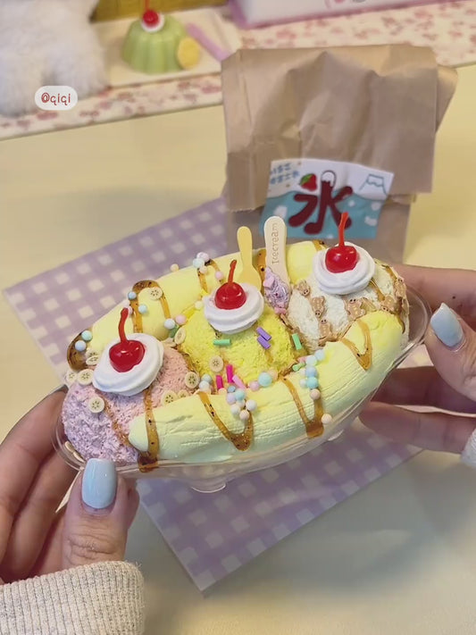 MAMIYA Showa Banana Split DIY Food Slime From QIQI GUAIGUAI Slime