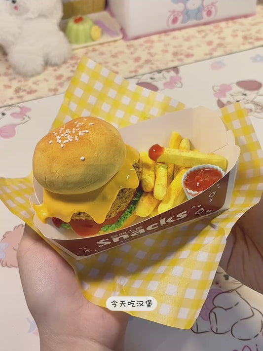 MAMIYA Juicy Burger Combo DIY Food Slime From QIQI GUAIGUAI Slime