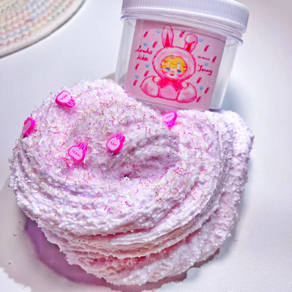MAMIYA Pink Bunny Micro Floam Crunchy Slime From QIYUE 240ml 8oz
