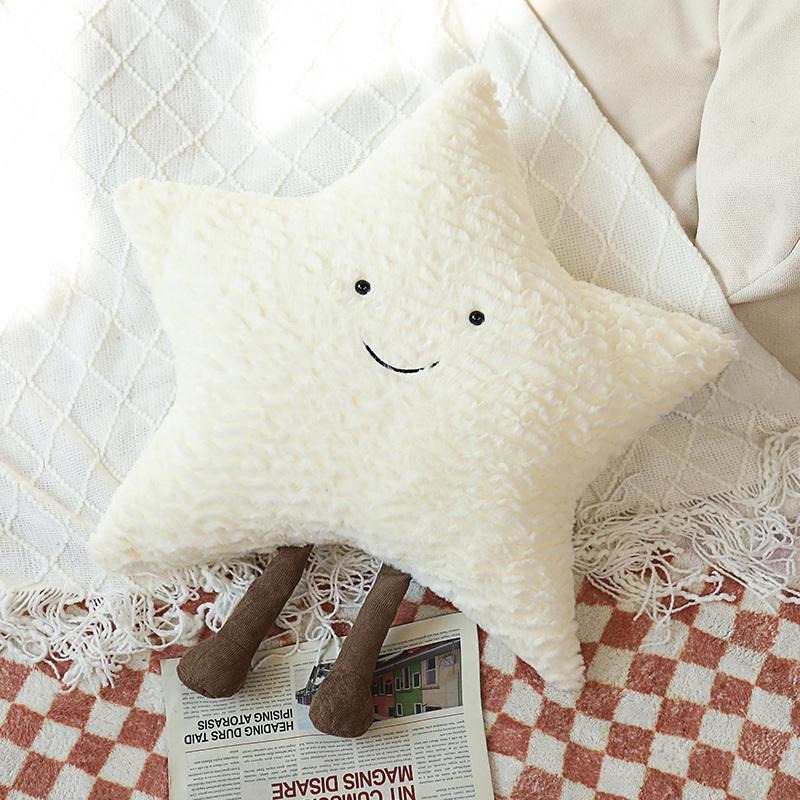 MIMAMI Hot Smile Face Moon Sun Star Plushie Stuffed Cute Cartoon Star Plush Toy for Kids Comfort Dolls Girls Bedroom Decor Sofa Pillow