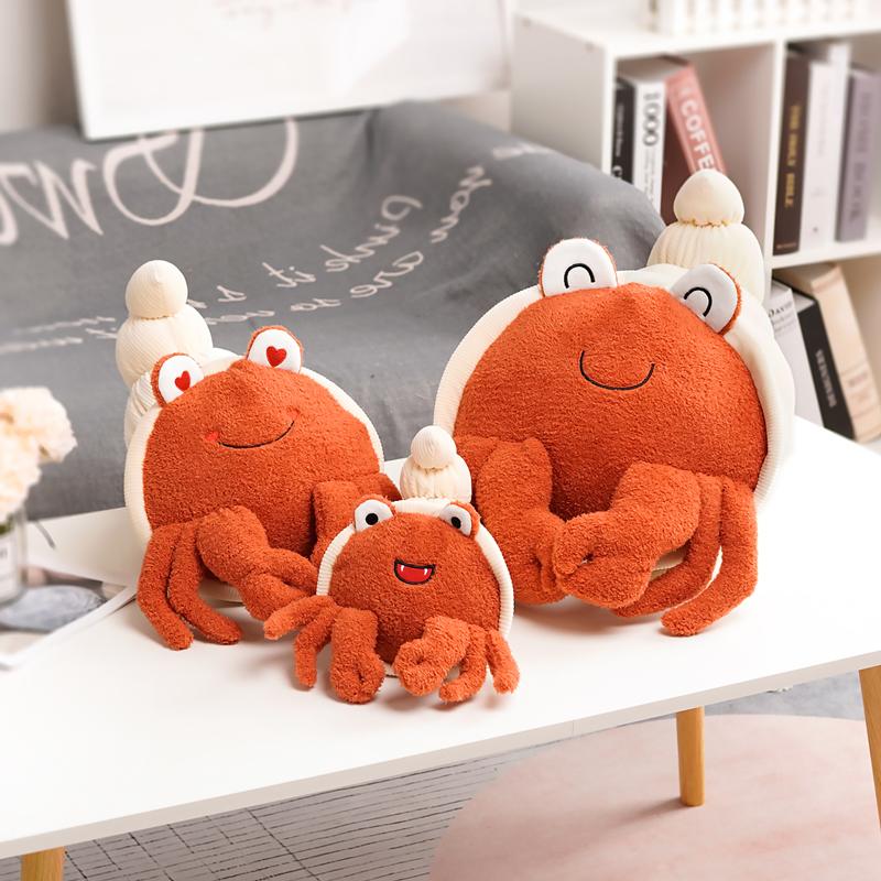 MIMAMI Cute Amuseable Acorn Family Hermit Crab Plush Doll Toy Stuffed Smile Cloud Pillow Seafood Chestnut Poached Egg Toast Bread Food Plush Food Toys