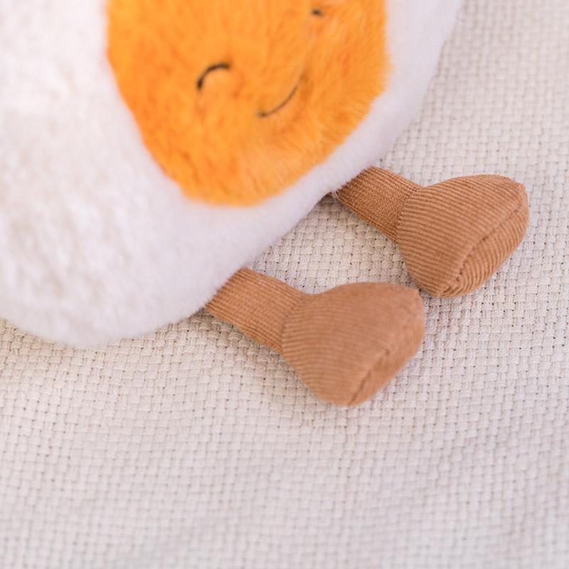 MIMAMI Fluffy Super Soft Amuseable Happy Boiled Egg Plush Cuddly Plushies Doll Stuffed Food Plush Emotions Baby Appease Toys Kids