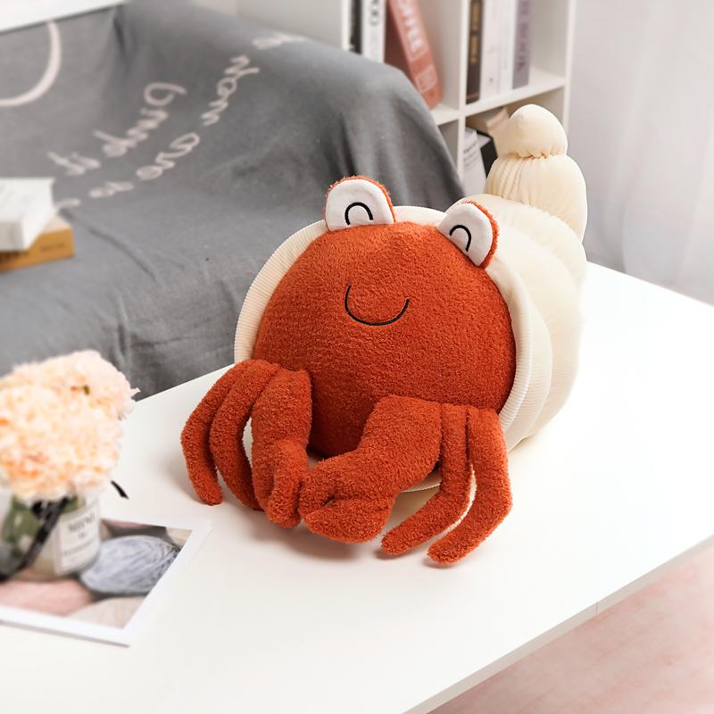 MIMAMI Cute Amuseable Acorn Family Hermit Crab Plush Doll Toy Stuffed Smile Cloud Pillow Seafood Chestnut Poached Egg Toast Bread Food Plush Food Toys