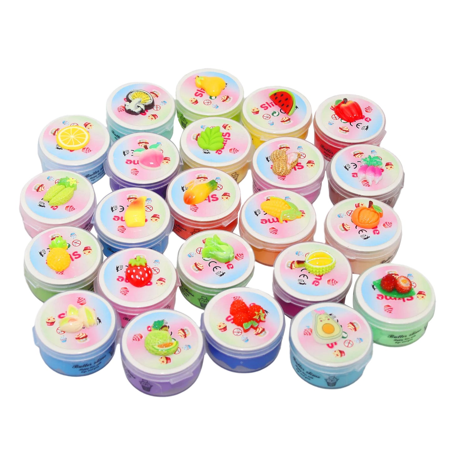 24 Colors Fruit Cotton Slime Kit