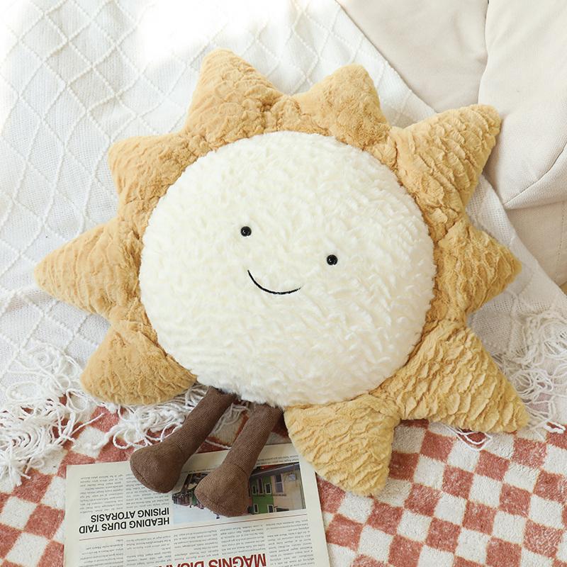 MIMAMI Hot Smile Face Moon Sun Star Plushie Stuffed Cute Cartoon Star Plush Toy for Kids Comfort Dolls Girls Bedroom Decor Sofa Pillow