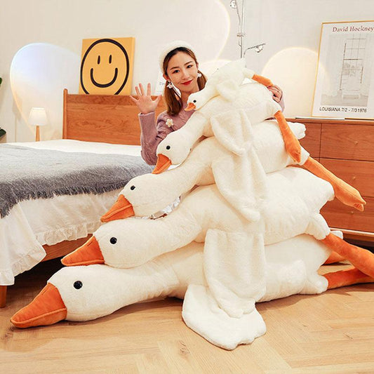 MIMAMI 50-190cm Huge Duck Plush Toys Cute Big Goose Sleeping Pillow Cute Giant Duck Sofa Cushion Soft Stuffed Animal Doll Gift for Kids