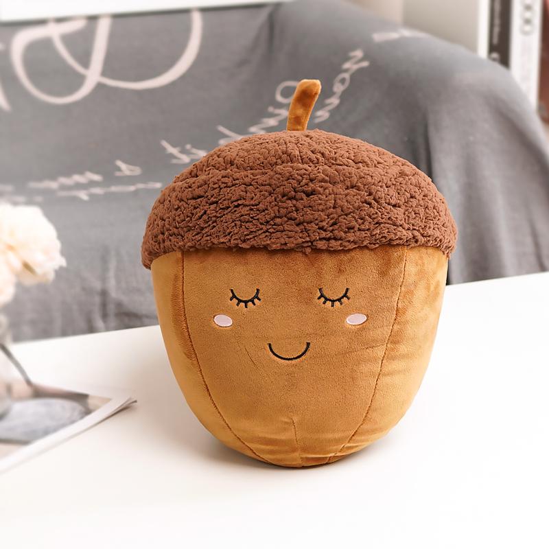 MIMAMI Cute Amuseable Acorn Family Hermit Crab Plush Doll Toy Stuffed Smile Cloud Pillow Seafood Chestnut Poached Egg Toast Bread Food Plush Food Toys