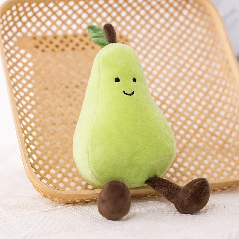 MIMAMI Vivacious Vegetable Aubergine Cute Face Vegetable Eggplant Plushie Doll Stuffed Soft Fruit Pear Peach Tangerinr Banana Baby Appease Toy for Kids Birthday Gift