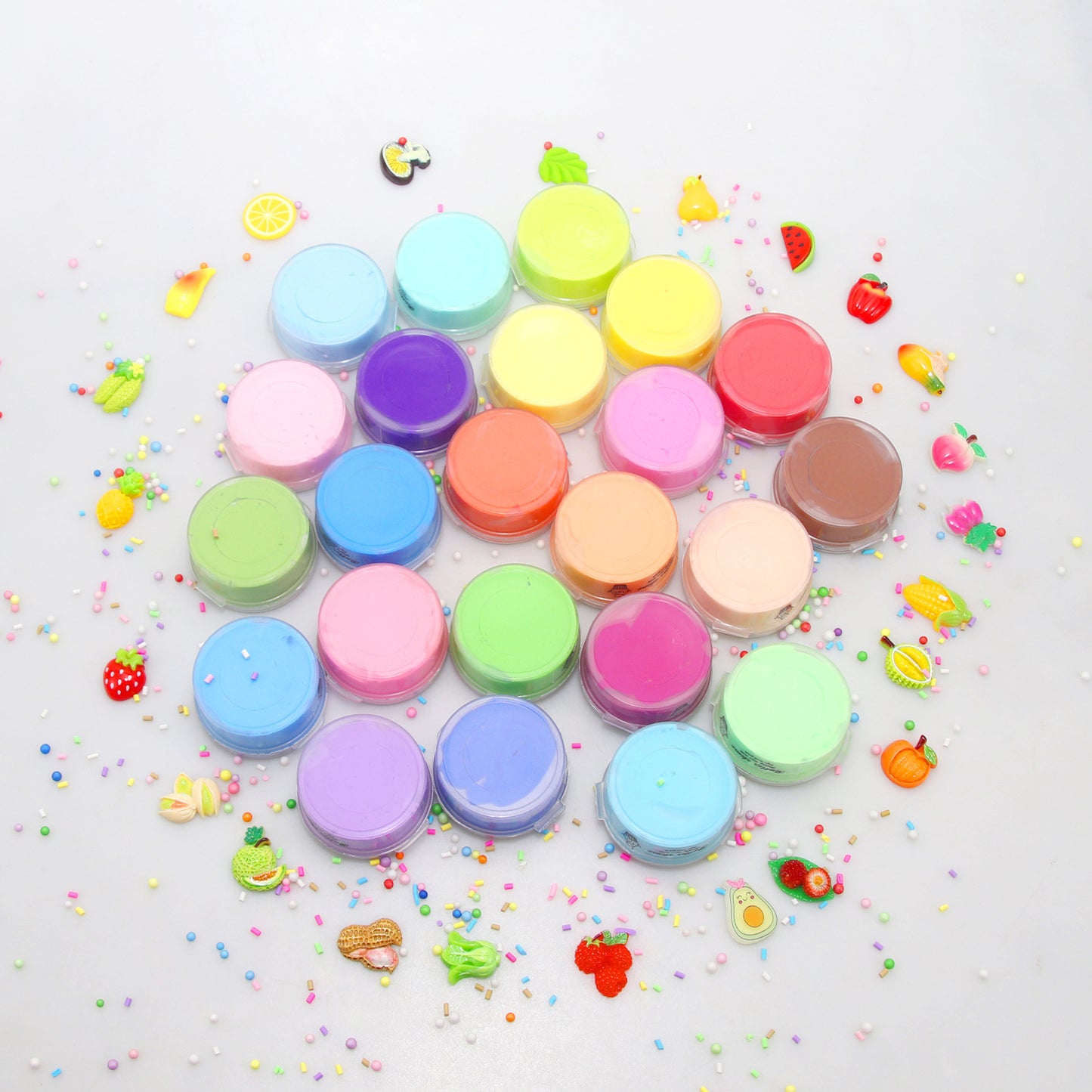 24 Colors Fruit Cotton Slime Kit