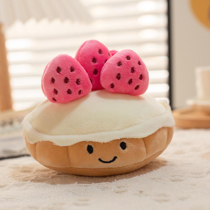 MIMAMI Adorable Soft  Amuseable Birthday Cake With Candles Fruit Strawberry Cupcake Shape Plushie Baby Cuddly Toys Cute Muffines Dolls Kids