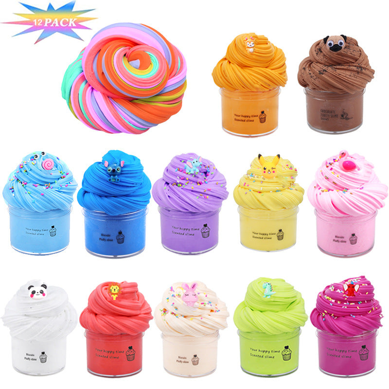 12pcs Fruit Butter Slime Fluffy Glue Charms for Slime Additives Clay