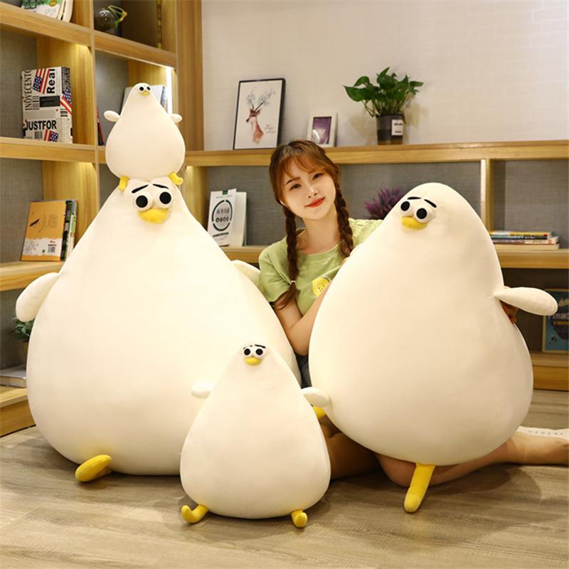 MIMAMI New Cute Anime Fat Seagull Penguin Plush Toys Stuffed Animals Seagull Chick Big Pillow Doll Baby Sleepping Plushie Gift for Kids