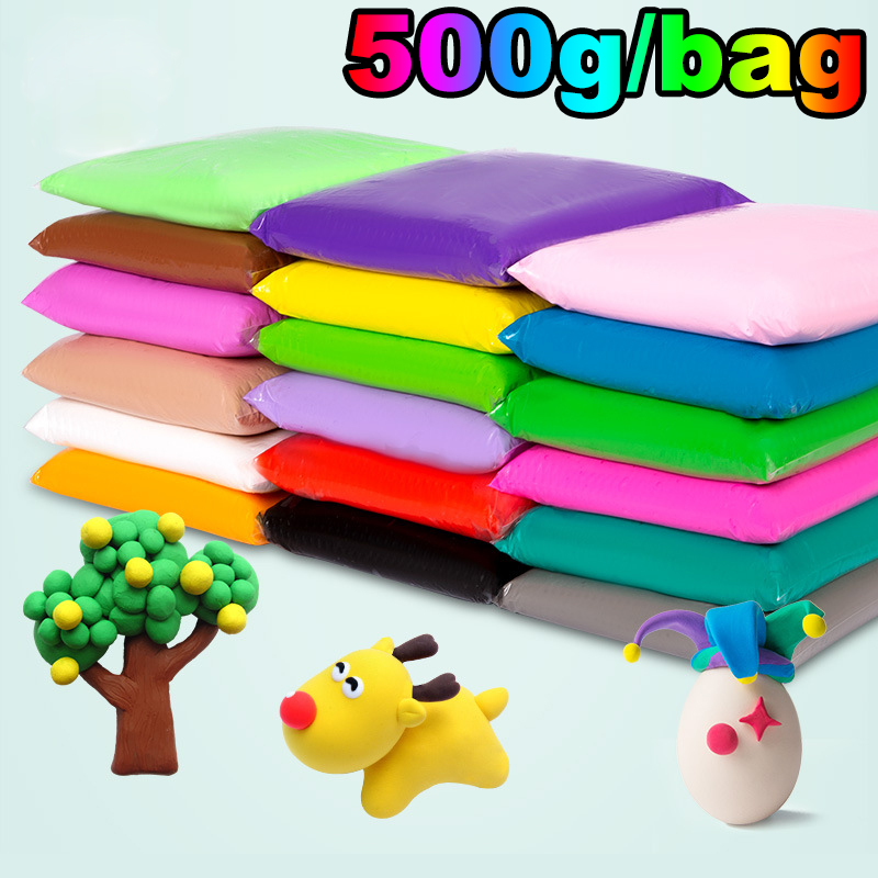 500g/Bag Polymer Clay Super Light Soft Modeling Polymer Clay Plasticine DIY Children Toys Learning Slime Kids Toy Magic Clay