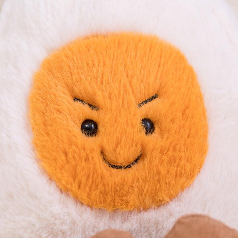 MIMAMI Fluffy Super Soft Amuseable Happy Boiled Egg Plush Cuddly Plushies Doll Stuffed Food Plush Emotions Baby Appease Toys Kids